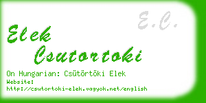 elek csutortoki business card